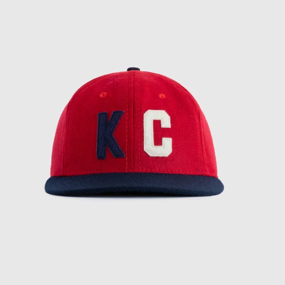 Ebbets Field Kansas City Monarchs 1954 Wool Ballcap Size 7 1/8 Red Blue Baseball